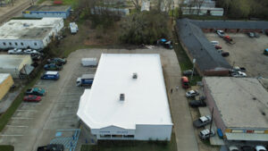 Aerial view of roof after renovation