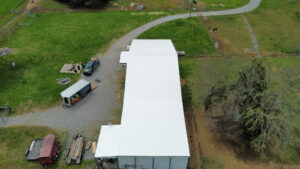 Aerial view of roof after renovation