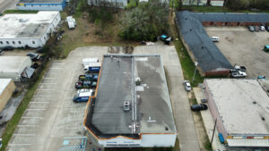 Aerial view of roof before renovation