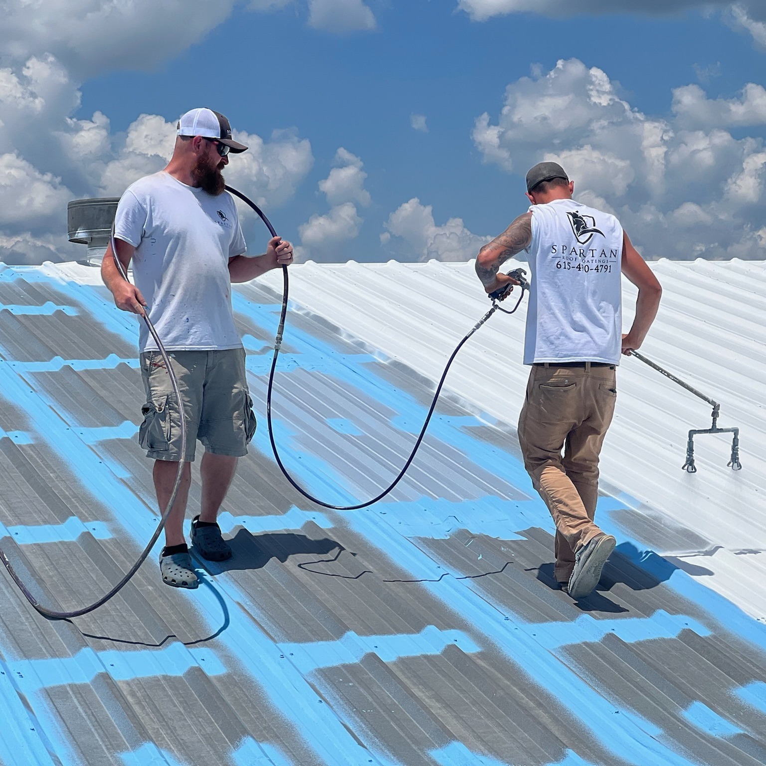 Men working on a roof